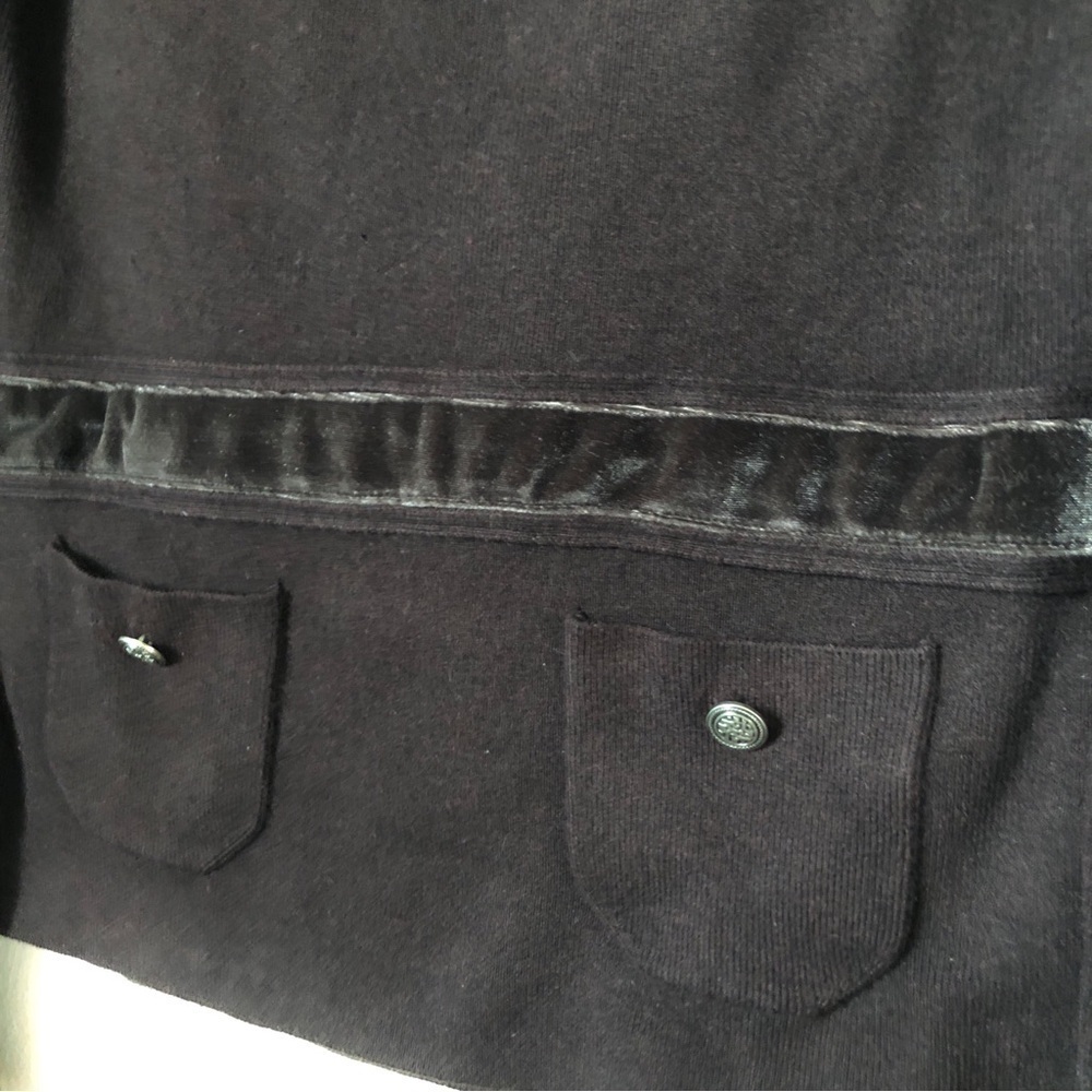 Mocha Vintage 90s Turtleneck Sweater Slim Angora Blend Velvet & Button Trim S - Picture 4 of 10